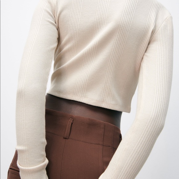 [ ₹790 ] Zara Cropped Ribbed Top - Picture 4 of 5